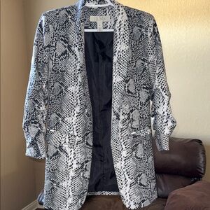 Women's Black and White Snake Print blazer